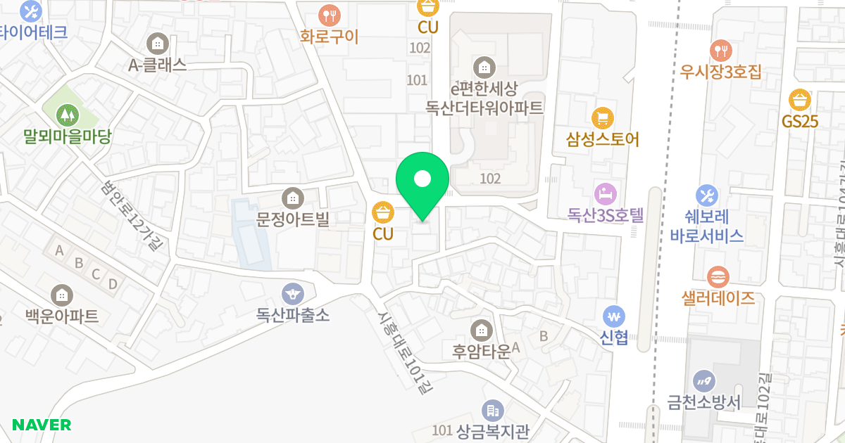 대동리버파크빌 위치 지도 - 서울특별시 서울특별시 금천구 독산동 1009-100