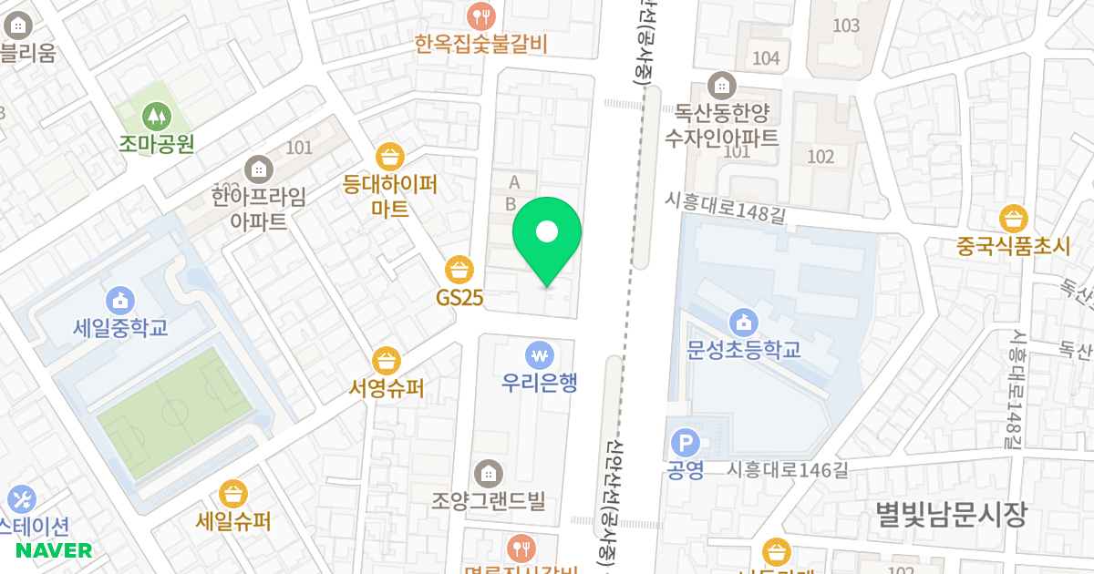 YP아파텔 위치 지도 - 서울특별시 서울특별시 금천구 독산동 146-5