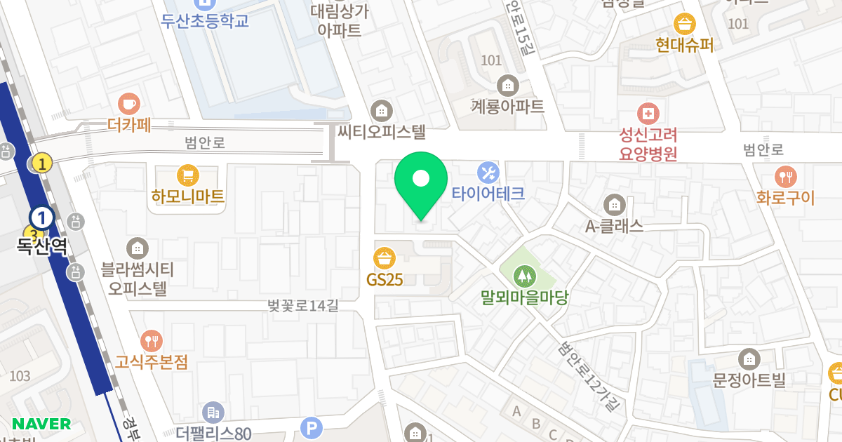 미림A클래스 위치 지도 - 서울특별시 서울특별시 금천구 독산동 1006-3