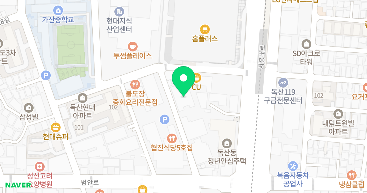 독산헤리츠타워 위치 지도 - 서울특별시 서울특별시 금천구 독산동 292-21