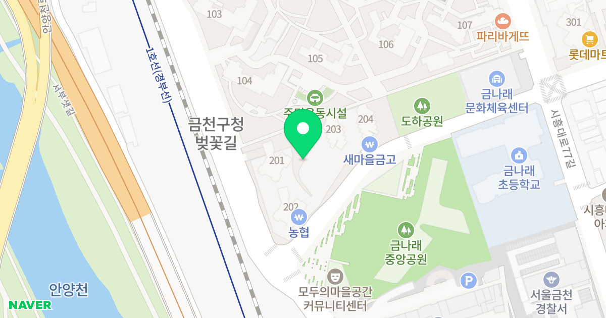 금천 롯데캐슬 골드파크 2차 위치 지도 - 서울특별시 서울특별시 금천구 독산동 1150