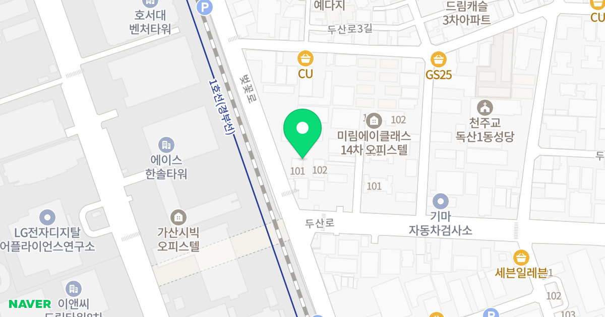 메종에떼르넬 위치 지도 - 서울특별시 서울특별시 금천구 독산동 336-29