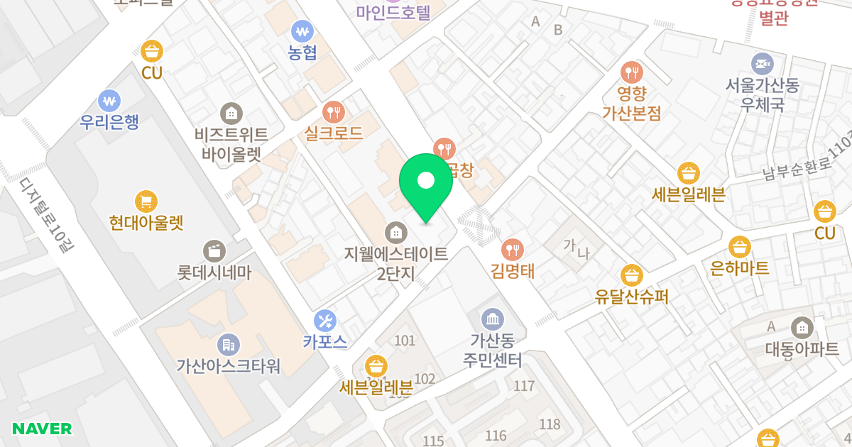 주건축물제1동 위치 지도 - 서울특별시 서울특별시 금천구 가산동 143-7