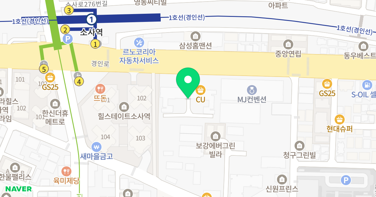 소사역 힐스센텀 위치 지도 - 경기도 부천시 소사구  376