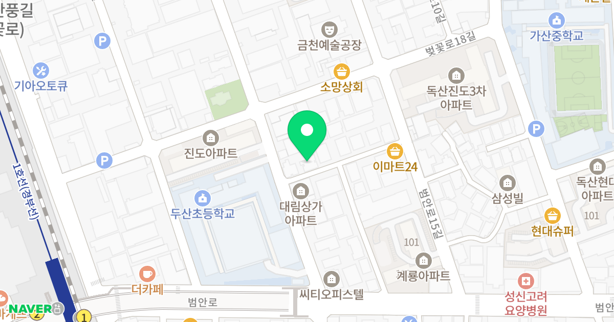 해송빌딩 위치 지도 - 서울특별시 서울특별시 금천구 독산동 332-59