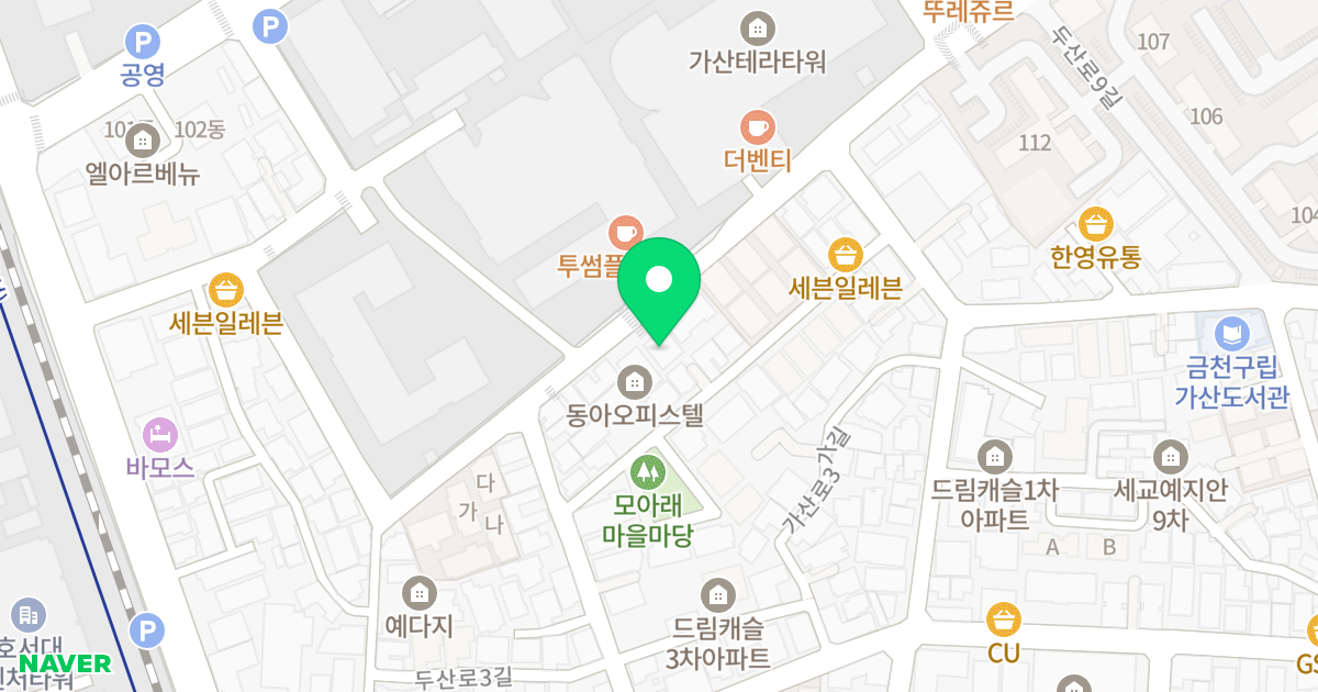 공간오피스텔 위치 지도 - 서울특별시 서울특별시 금천구 가산동 237-9