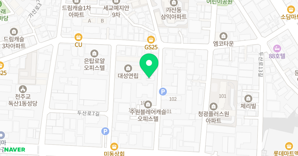 시에나11 위치 지도 - 서울특별시 서울특별시 금천구 독산동 302-4