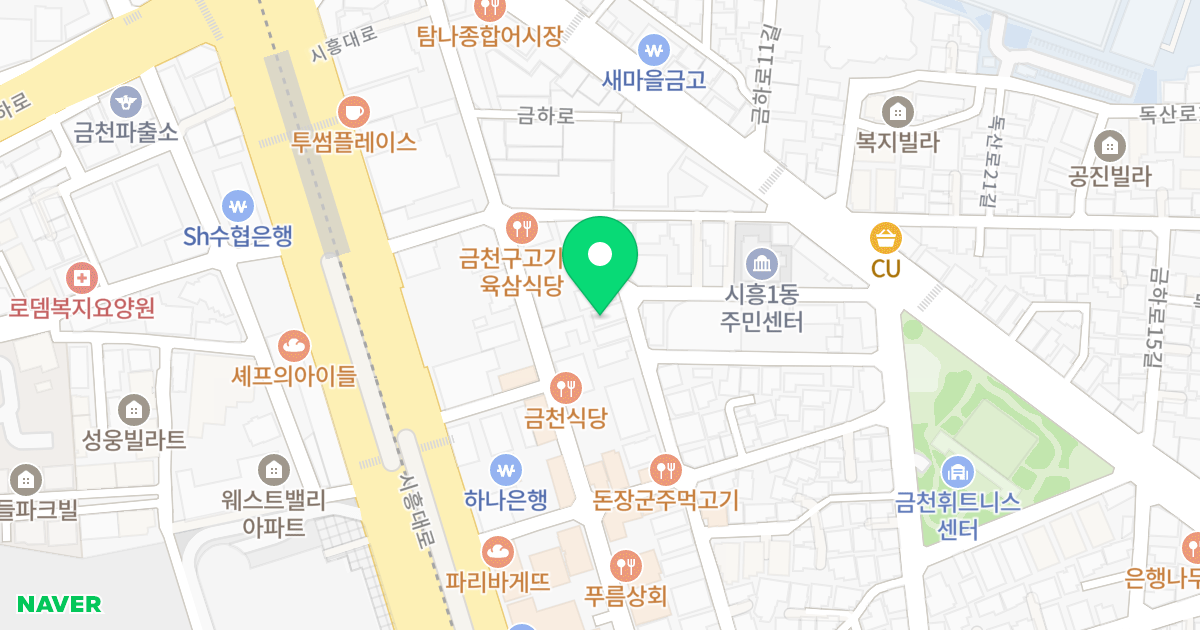 KJ타운 위치 지도 - 서울특별시 서울특별시 금천구 시흥동 888-16
