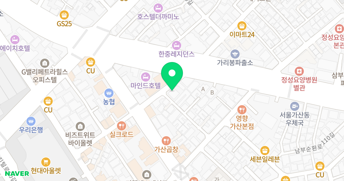 벨리지움 위치 지도 - 서울특별시 서울특별시 금천구 가산동 142-20