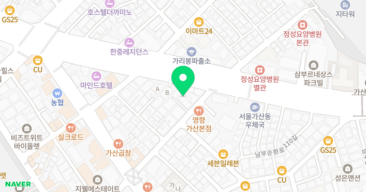 리베라움 위치 지도 - 서울특별시 서울특별시 금천구 가산동 142-59