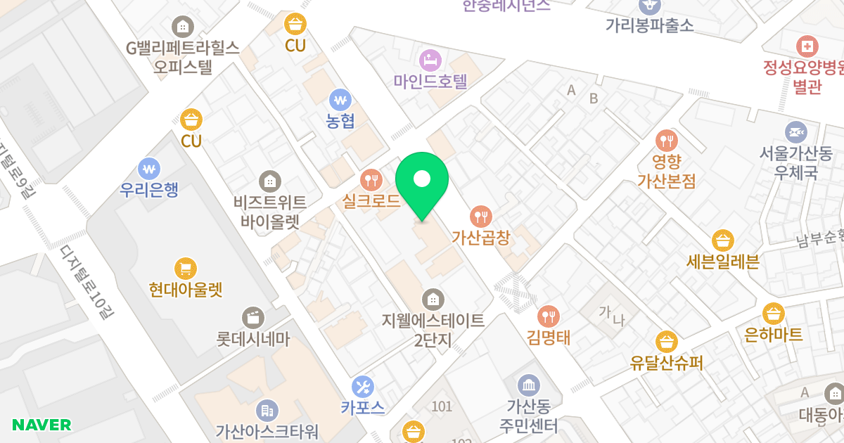하이펠리스 위치 지도 - 서울특별시 서울특별시 금천구 가산동 143-3