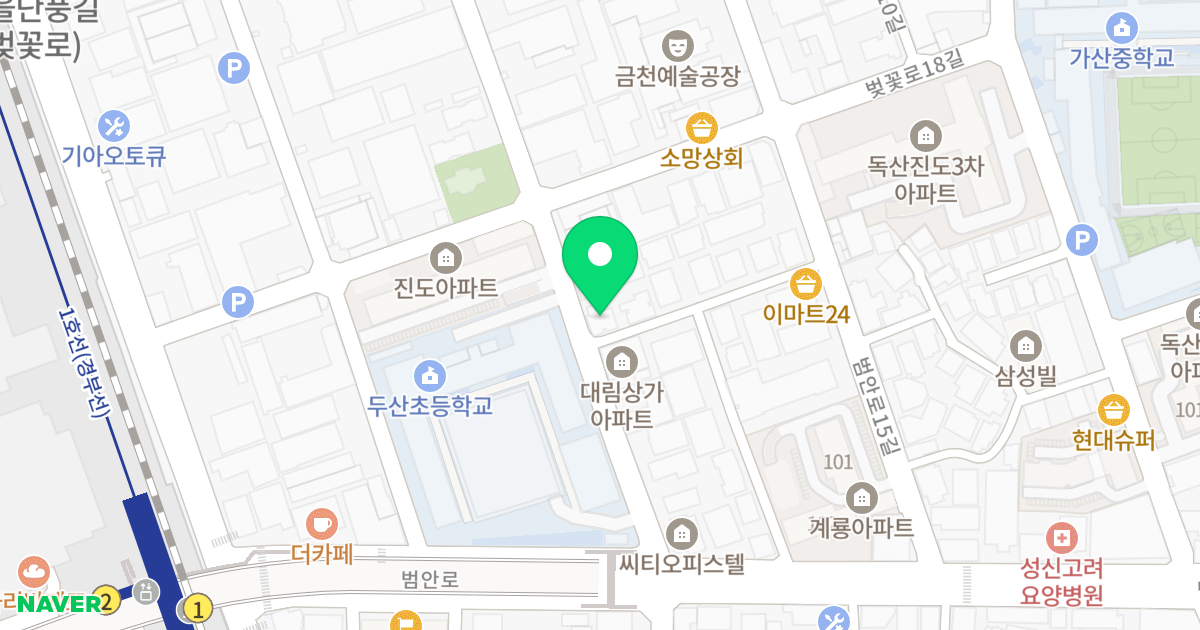 한강빌딩 위치 지도 - 서울특별시 서울특별시 금천구 독산동 332-37