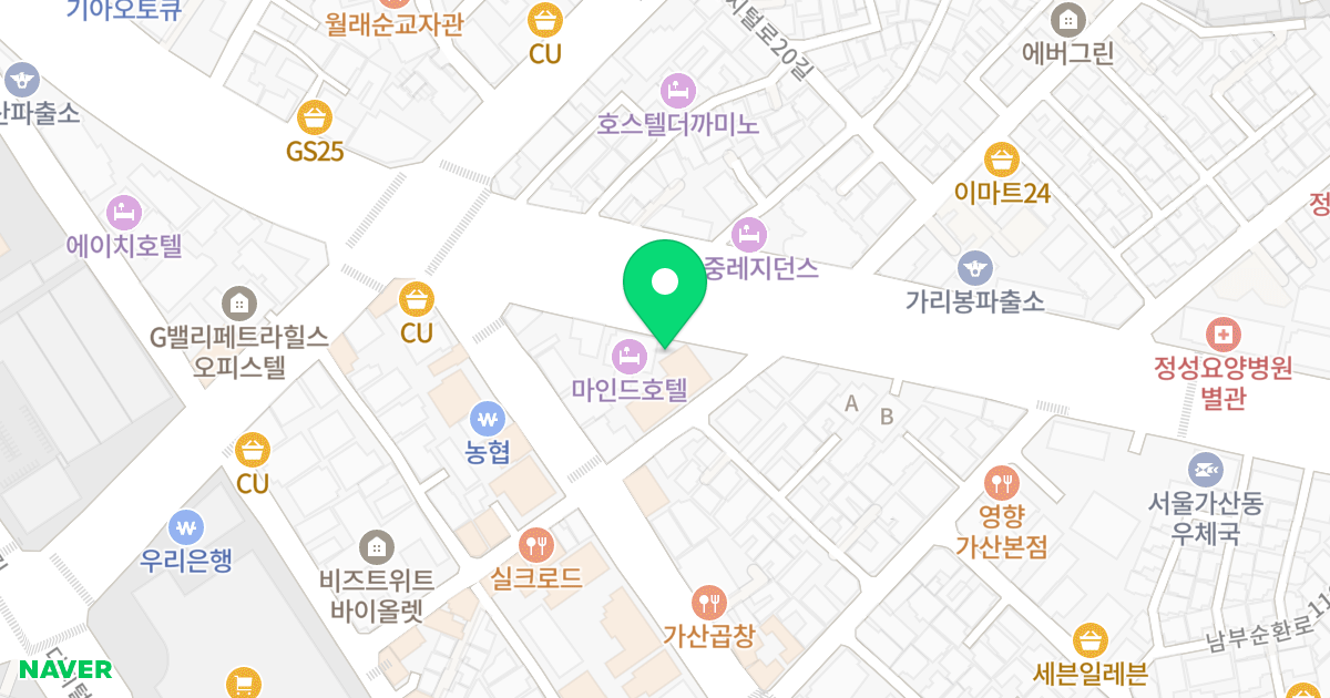 가산 양우 내안애 애플 위치 지도 - 서울특별시 서울특별시 금천구 가산동 141-2