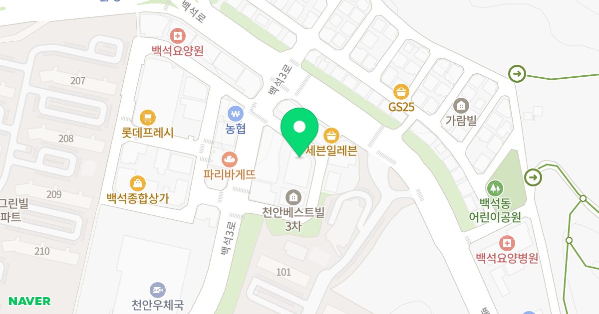 천안베스트빌2차 위치 지도 - 충청남도 천안시 서북구 백석3로 130-13