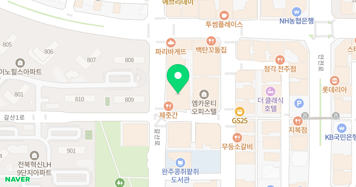 완주혁신도시 아르티엠 오피스텔 위치 지도 - 전북특별자치도 완주군 이서면 갈산로 50