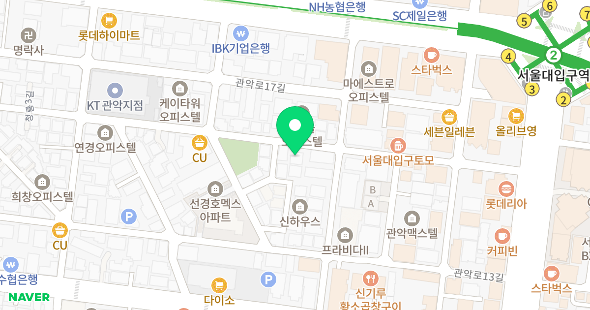 옥주오피스텔 위치 지도 - 서울특별시 관악구 관악로15길 43