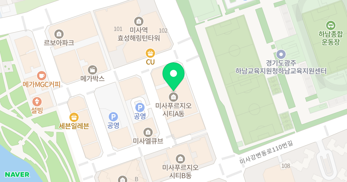 미사푸르지오시티 A동 위치 지도 - 경기도 하남시 미사강변동로 125