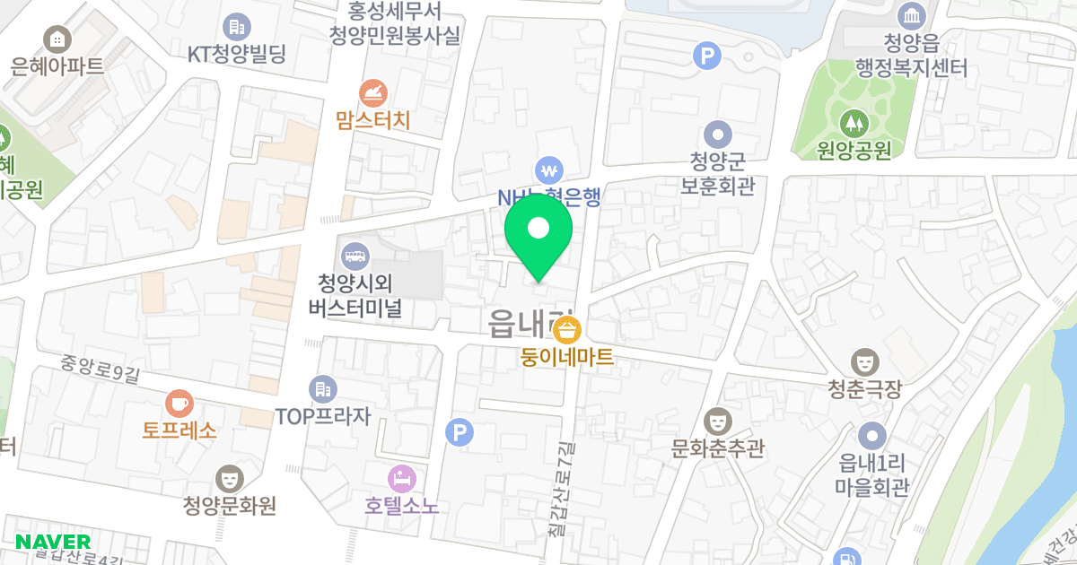 청양 스위트빌 위치 지도 - 충청남도 청양군 청양읍 칠갑산로7길 15