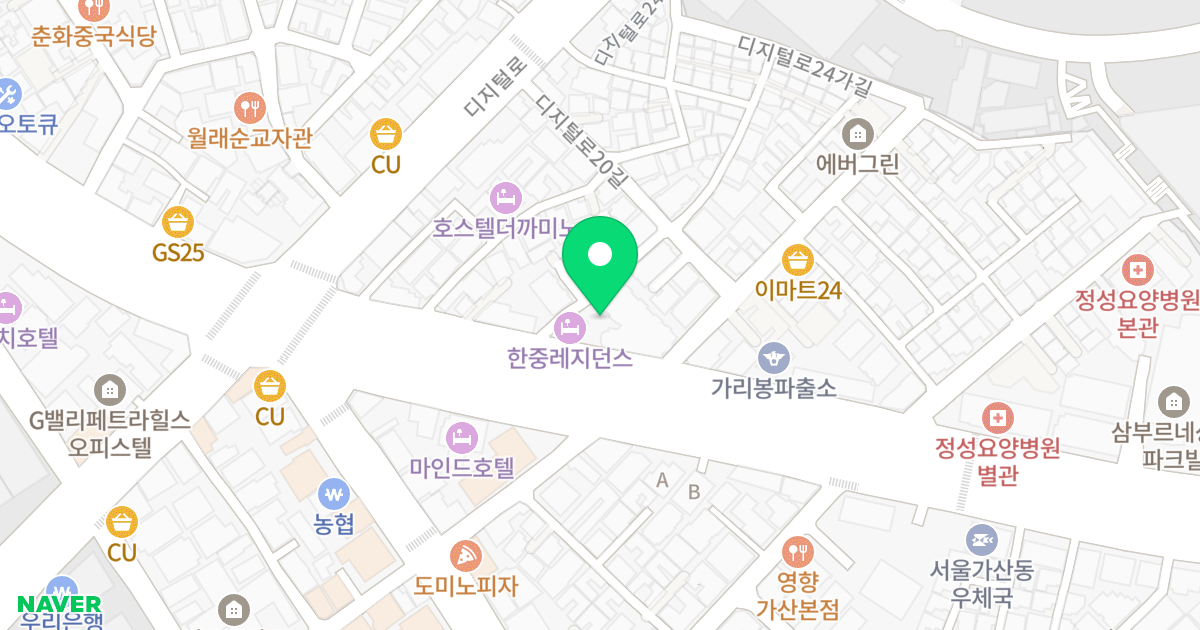 인화오벨리아 위치 지도 - 서울특별시 구로구 남부순환로105길 14