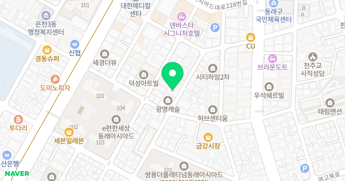 M팰리스 위치 지도 - 부산광역시 동래구 여고북로33번길 33
