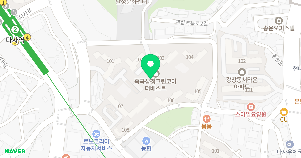 죽곡 삼정 그린코아 더 베스트 위치 지도 - 대구광역시 달성군 다사읍 다사로 50