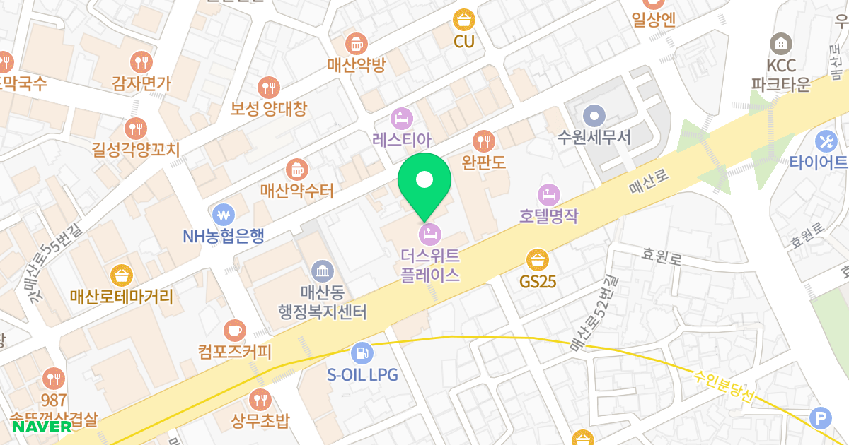 대주파크빌 위치 지도 - 경기도 수원시 팔달구 향교로 52