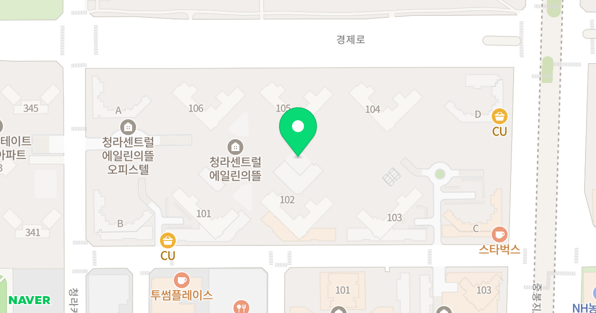 청라센트럴에일린의뜰 위치 지도 - 인천광역시 서구 청라커낼로 300