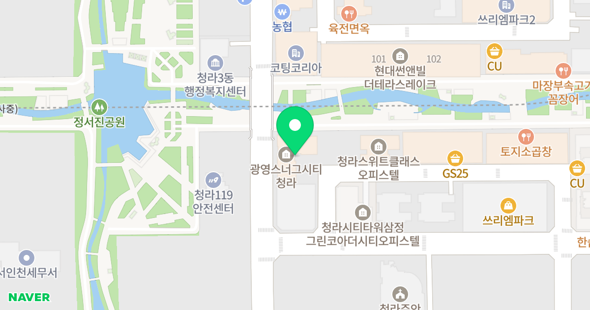 광영 스너그시티 청라 위치 지도 - 인천광역시 서구 청라한내로 82