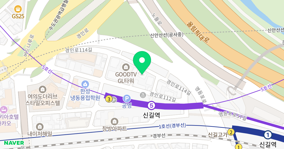 폴라리스오피스텔 위치 지도 - 서울특별시 영등포구 경인로114길 18