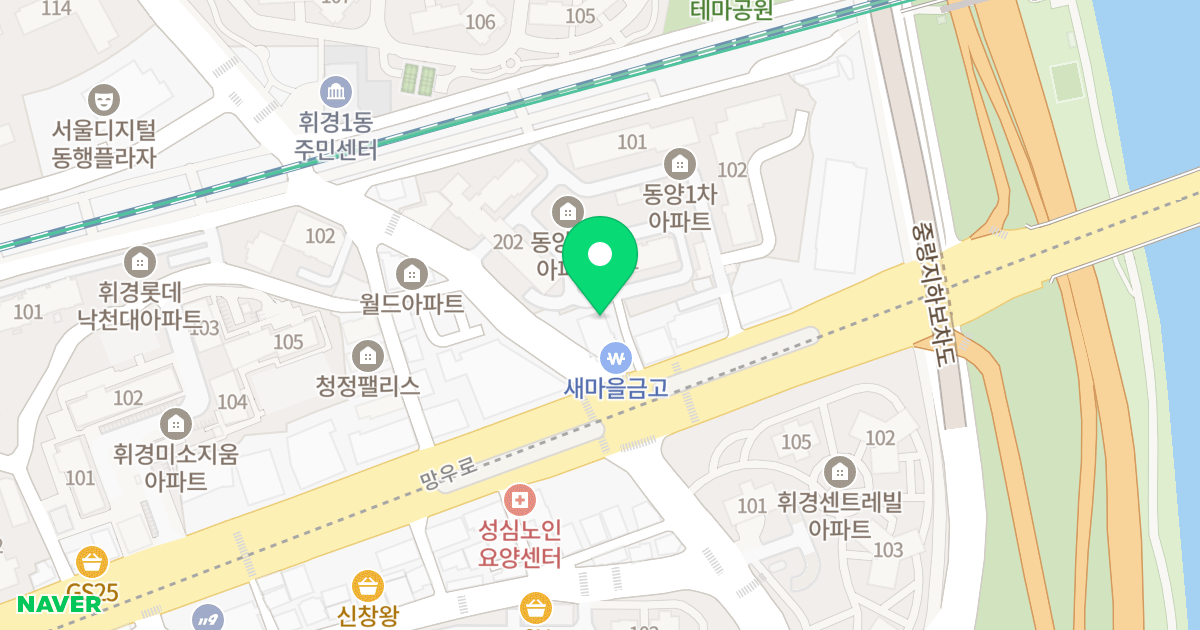 더좋은새마을금고 위치 지도 - 서울특별시 동대문구 망우로 129