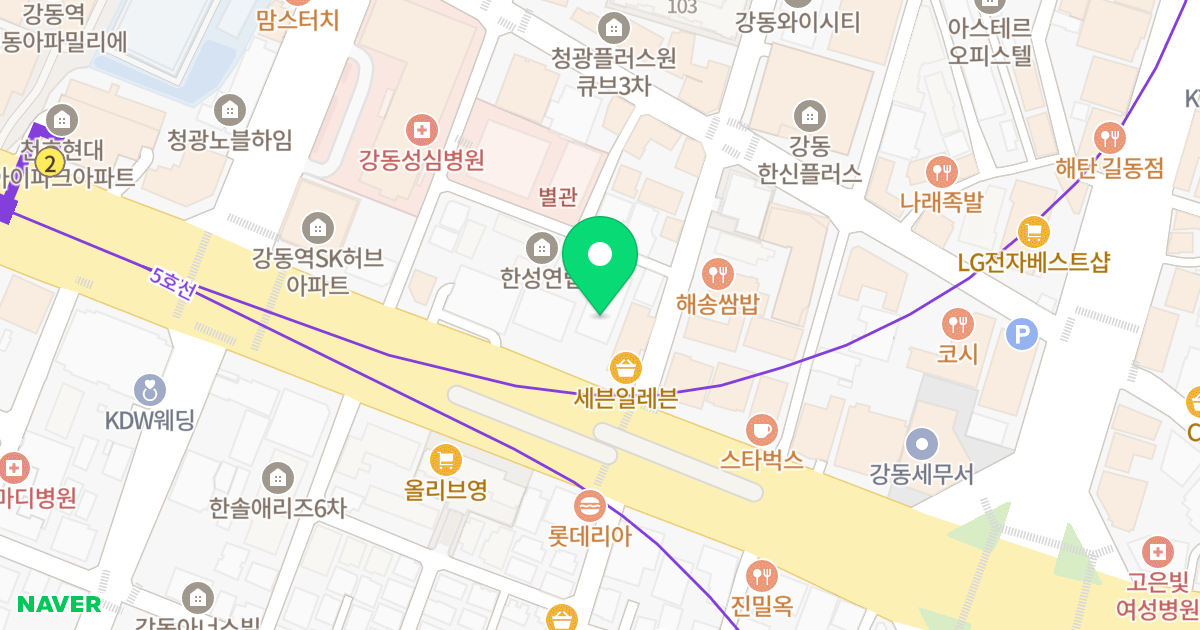일성하이츠오피스텔 위치 지도 - 서울특별시 강동구 천호대로 1121