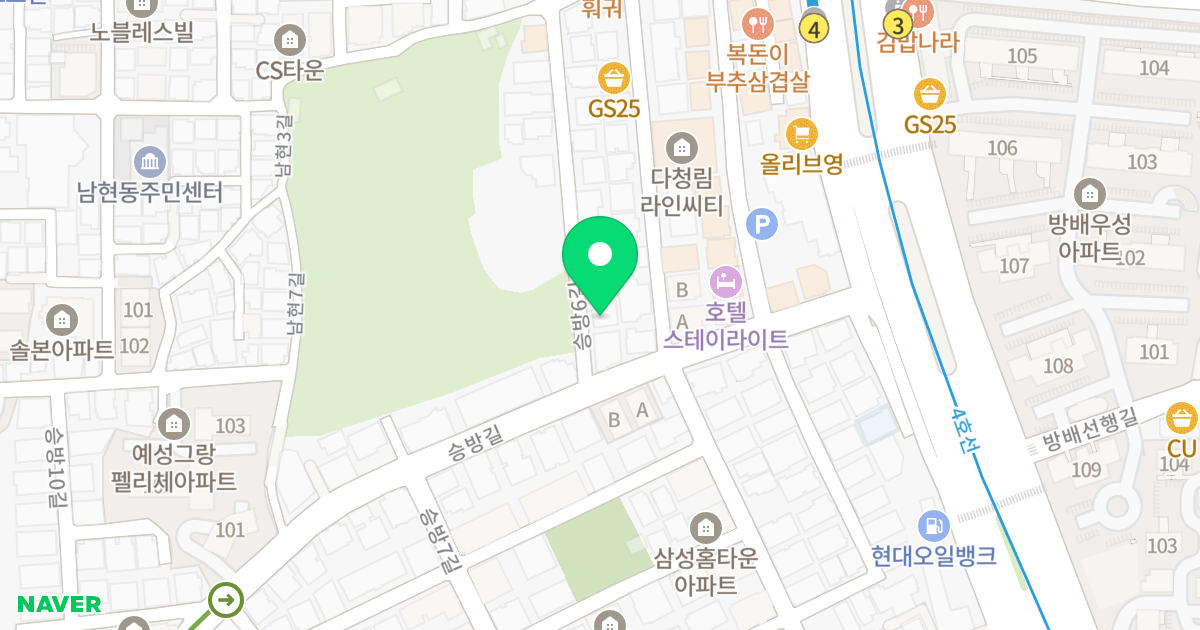 관악산오피스텔 위치 지도 - 서울특별시 관악구 승방6길 6