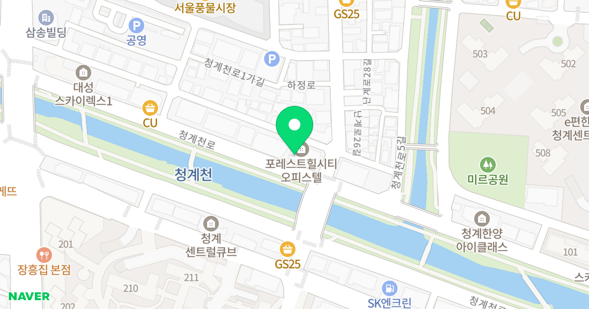 포레스트힐시티 위치 지도 - 서울특별시 동대문구 청계천로 443