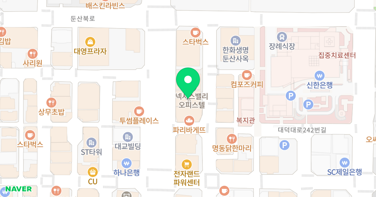 넥서스밸리 위치 지도 - 대전광역시 서구 대덕대로 246
