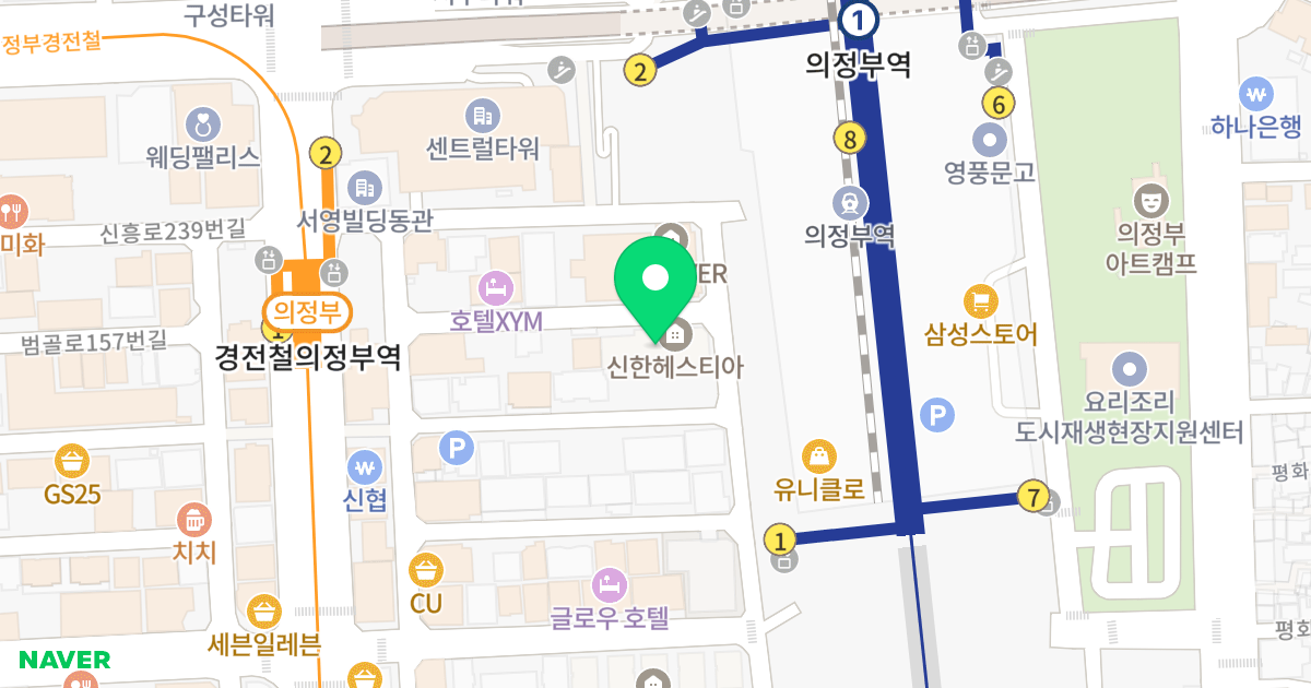 신한헤스티아 위치 지도 - 경기도 의정부시 신흥로232번길 5-30