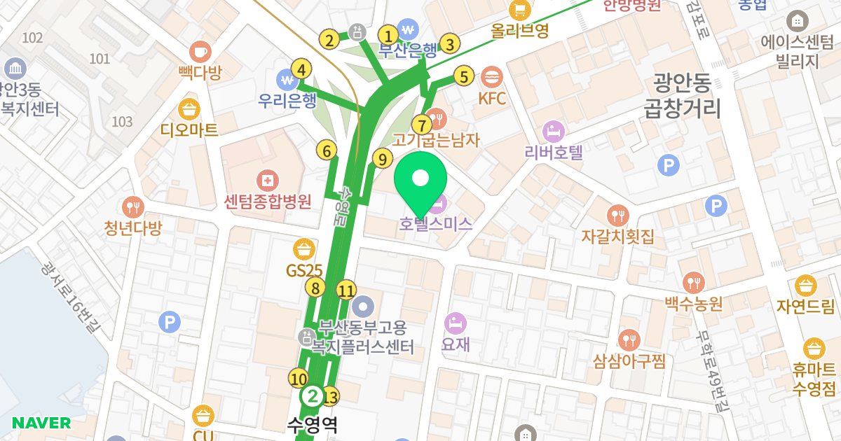 일성센텀스카이뷰 위치 지도 - 부산광역시 수영구 수영로680번길 9