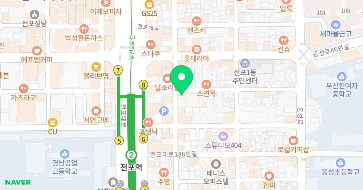 나경해피안1동 위치 지도 - 부산광역시 부산진구 서전로58번길 85