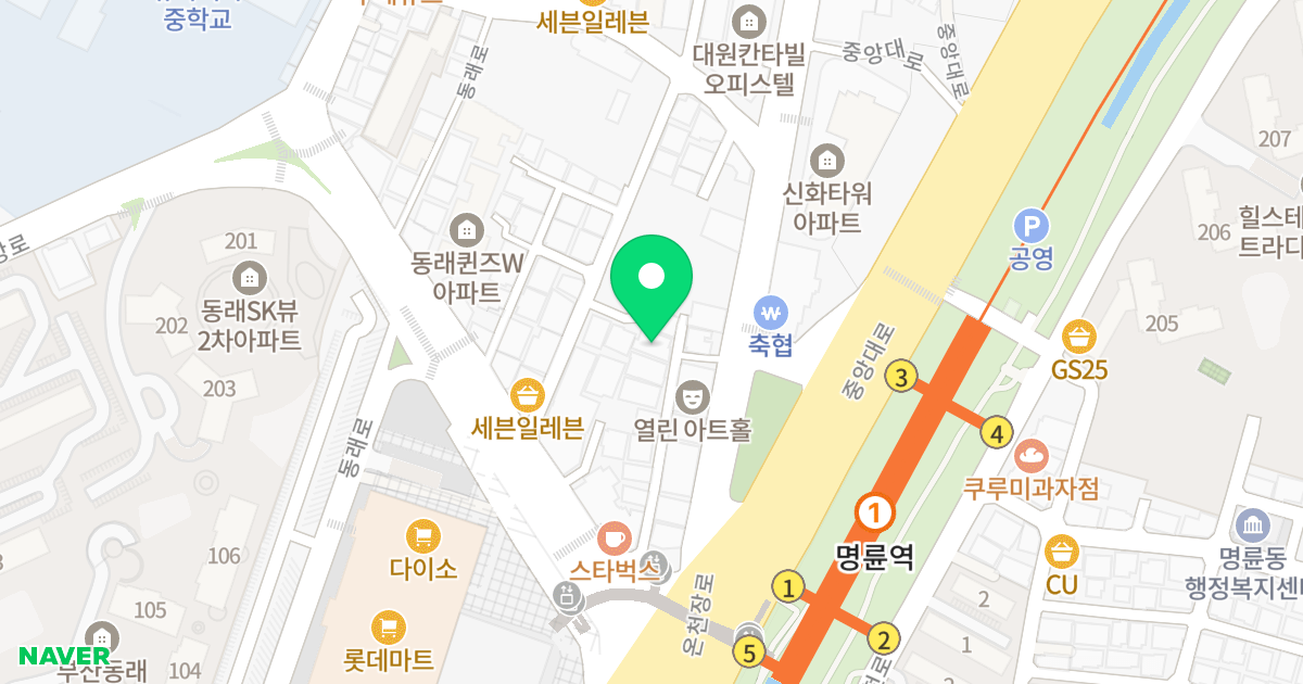온천동 예당하우스 위치 지도 - 부산광역시 동래구 동래로19번길 14-8
