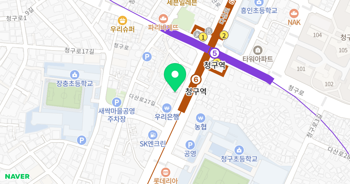 승리빌딩 위치 지도 - 서울특별시 중구 다산로 181