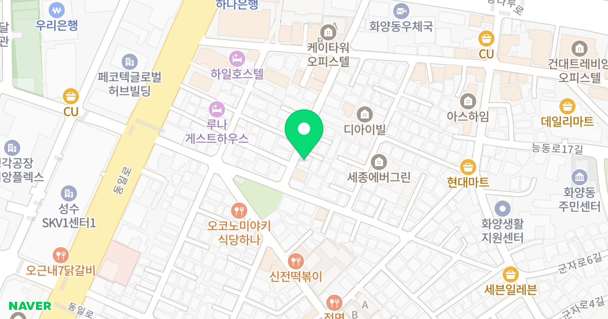 라벨메종 위치 지도 - 서울특별시 광진구 광나루로14길 33