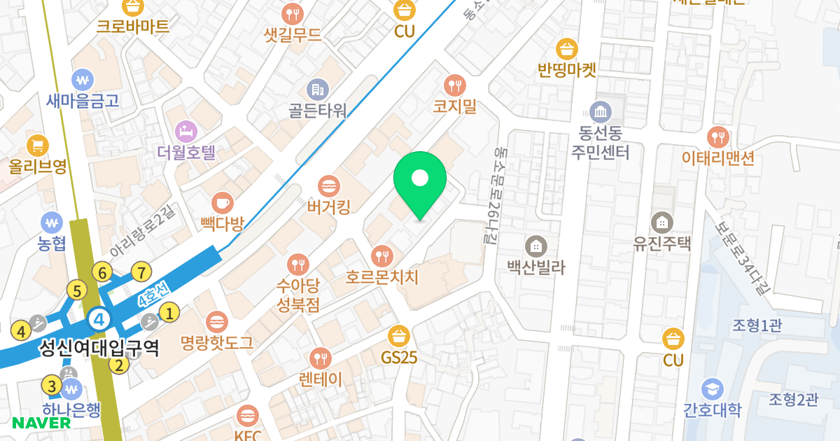 (121-5) 위치 지도 - 서울특별시 성북구