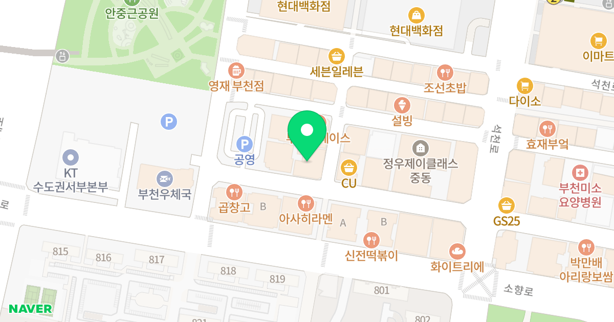파크리움 위치 지도 - 경기도 부천시 원미구  34