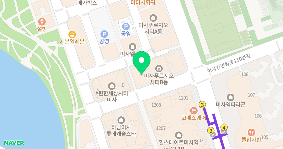 미사 마이움 센트럴 아케이드 위치 지도 - 경기도 하남시 미사강변중앙로204번길 22