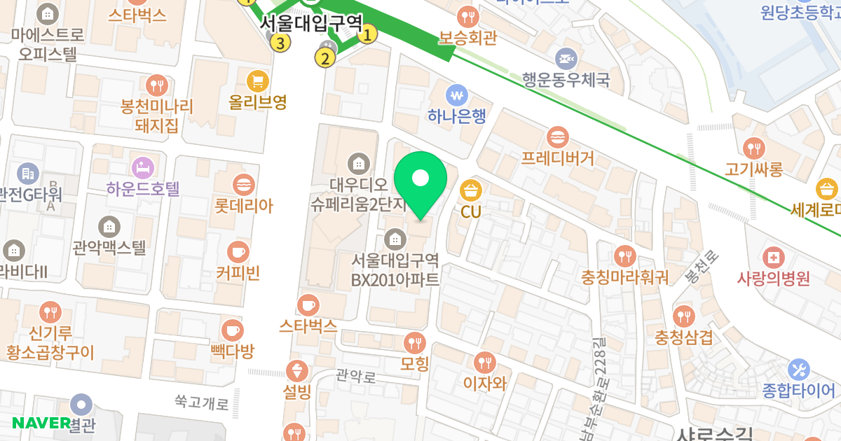 (1599-2) 위치 지도 - 서울특별시 관악구 남부순환로226길 20