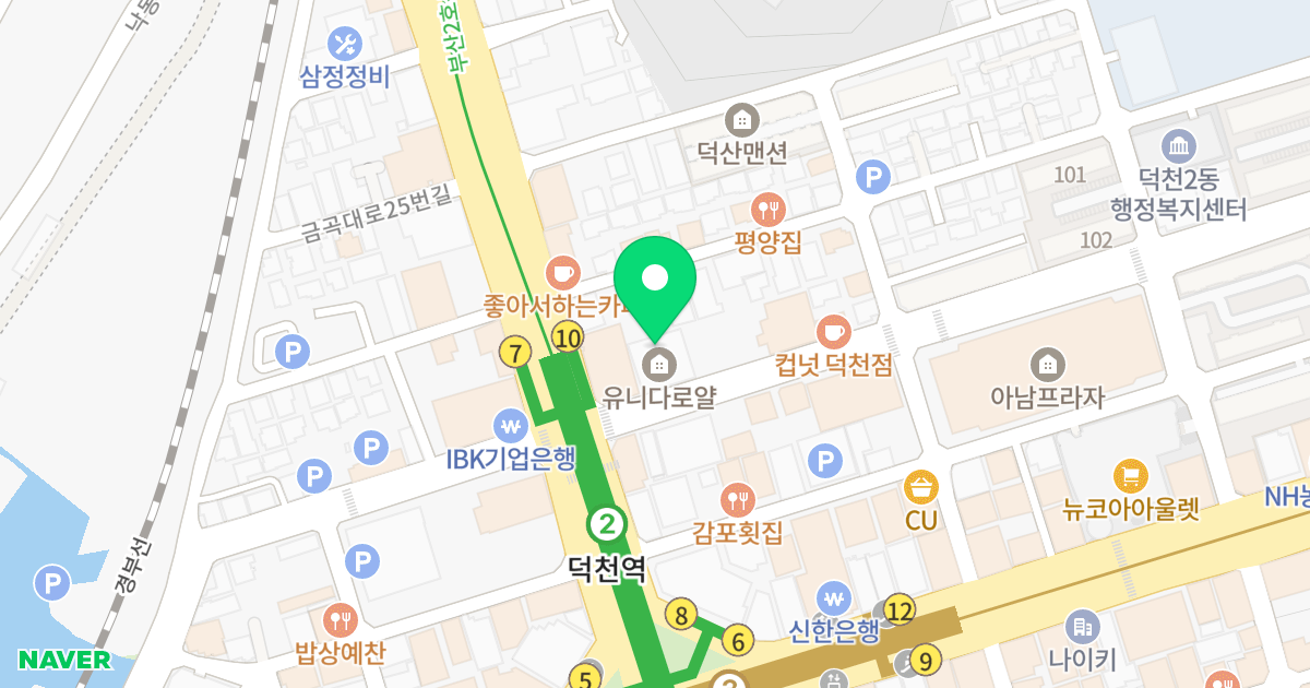 유니다로얄 위치 지도 - 부산광역시 북구 기찰로 3
