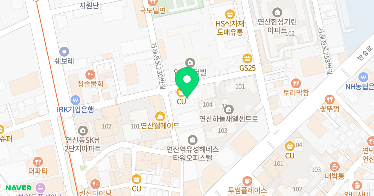경보이리스힐 오피스텔 위치 지도 - 부산광역시 연제구 중앙대로1134번길 34