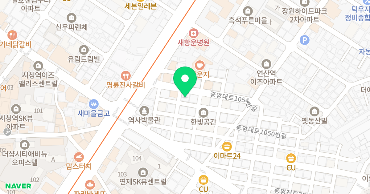 연제큐브 위치 지도 - 부산광역시 연제구 중앙대로1054번길 12
