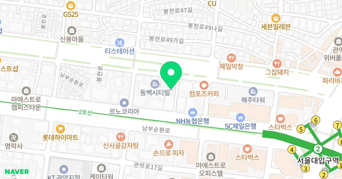 (874-19) 위치 지도 - 서울특별시 관악구 봉천로 450-1