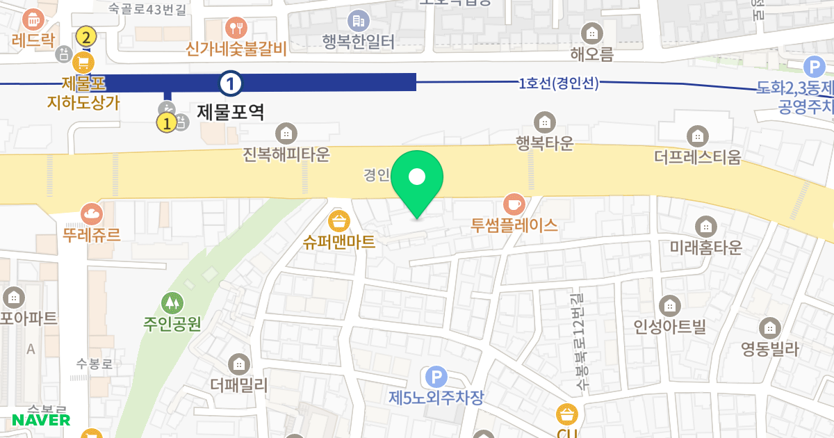 다우림 위치 지도 - 인천광역시 미추홀구 경인로 148