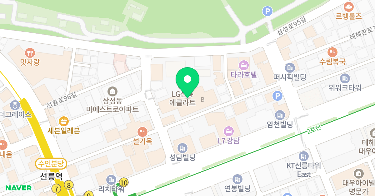 LG선릉에클라트B 위치 지도 - 서울특별시 강남구 테헤란로63길 12